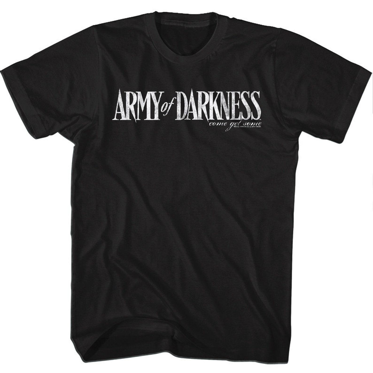 Army of Darkness Classic Darkness White Logo Black Adult T-Shirt S