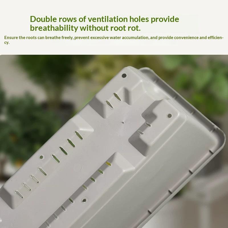 2Pcs Green Mounted Wall Plastic Flower Pots Vertical Plant Boxes for Porch Railing Garden Home Decoration