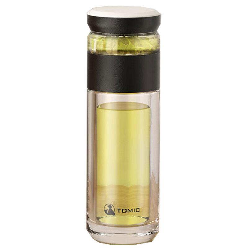 TOMIC Double-Wall Tea Infuser Glass Tumbler