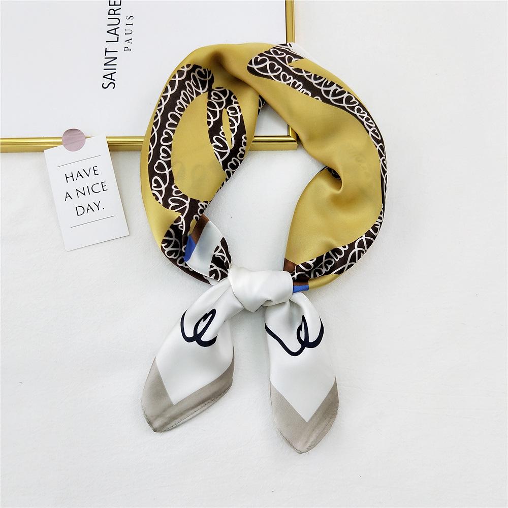 

Модный декоративный шарф, повязка для волос, резинка для волос 70, маленький квадратный шарф, шелковый шарф, женский весенне-осенний универсальный маленький шарф, профессиональный шарф 70*70cm