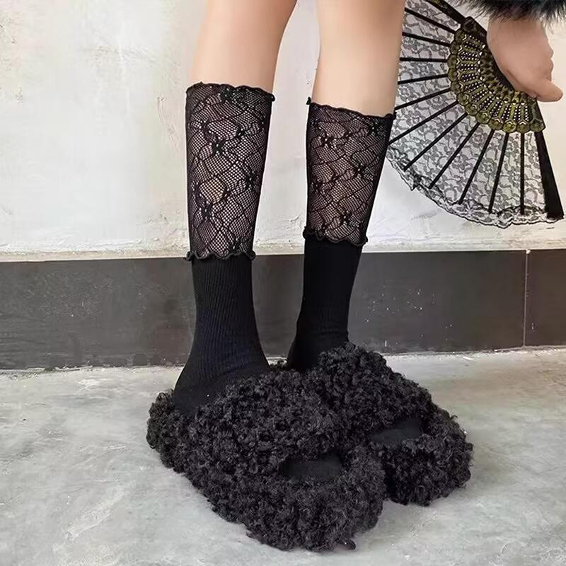 Autumn And Winter Jk Warm Lace Sweet Ballet Style Stacked Socks