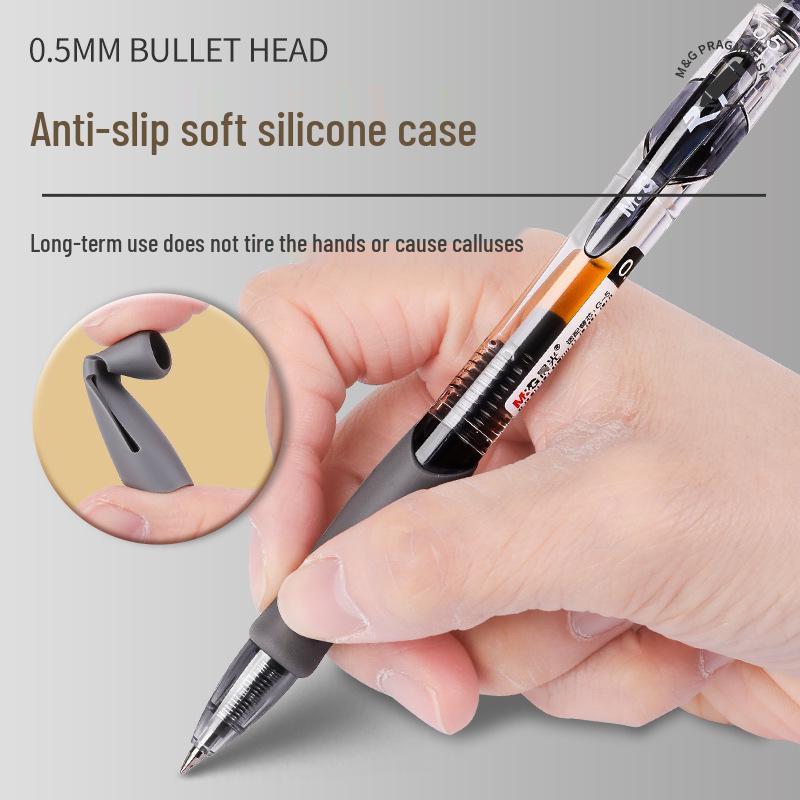 GP1008 Press-Type Gel Pen, Water-Based Ink for Students' Exams, Blue/Black/Red, Ideal for Teachers