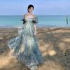 Spring new women's clothing coffee break French Hepburn small fragrant temperament high-end princess floral dress