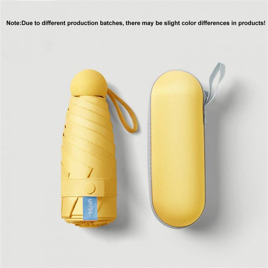 2pcs Portable Capsule Umbrella With Box, Dual Use Sunshade And Rain Protection Lightweight Folding Umbrellas For Office, Travel