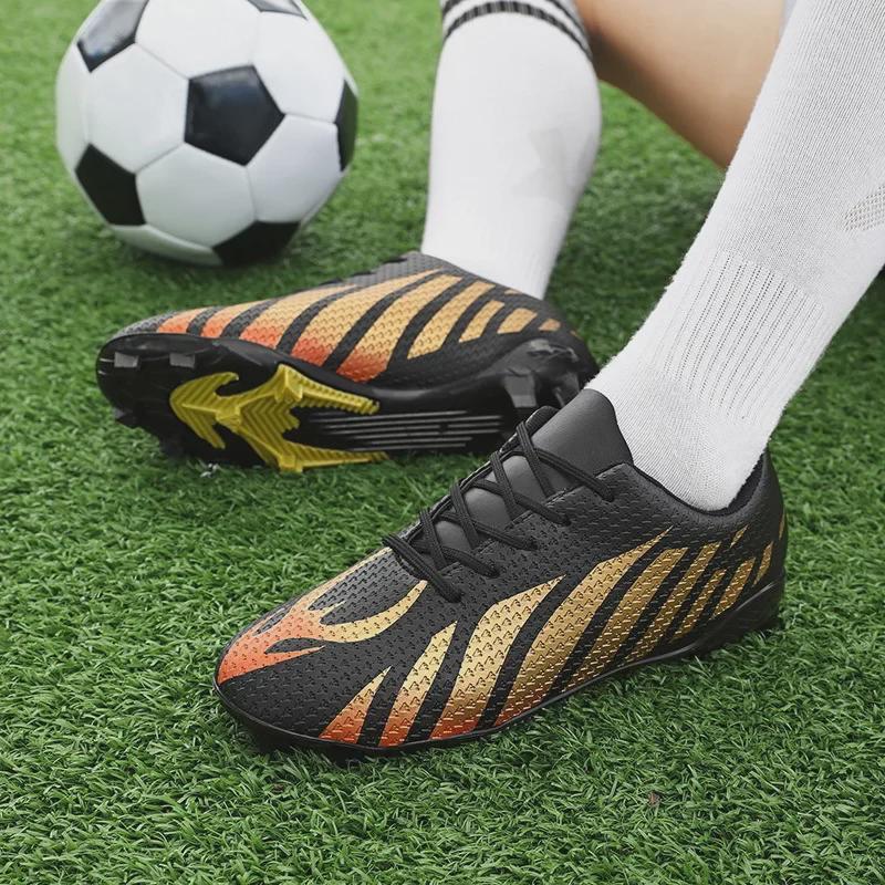 Youth Low-Top Long Spikes Leather Football Shoes