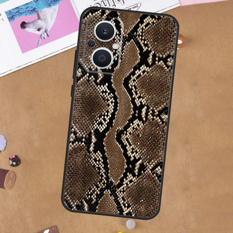 Snake Skin For OPPO Reno 13F 11F 12F 14F 10 11 12 13 14 Pro 8T 7 8 Lite OPPO Find X8 X6 X5 Pro Case
