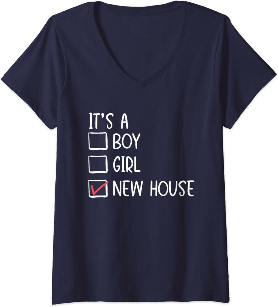 

New Homeowner Moving Announcement Housewarming Party Ladies V-Neck Tshirt Unisex T-Shirt XXXXL
