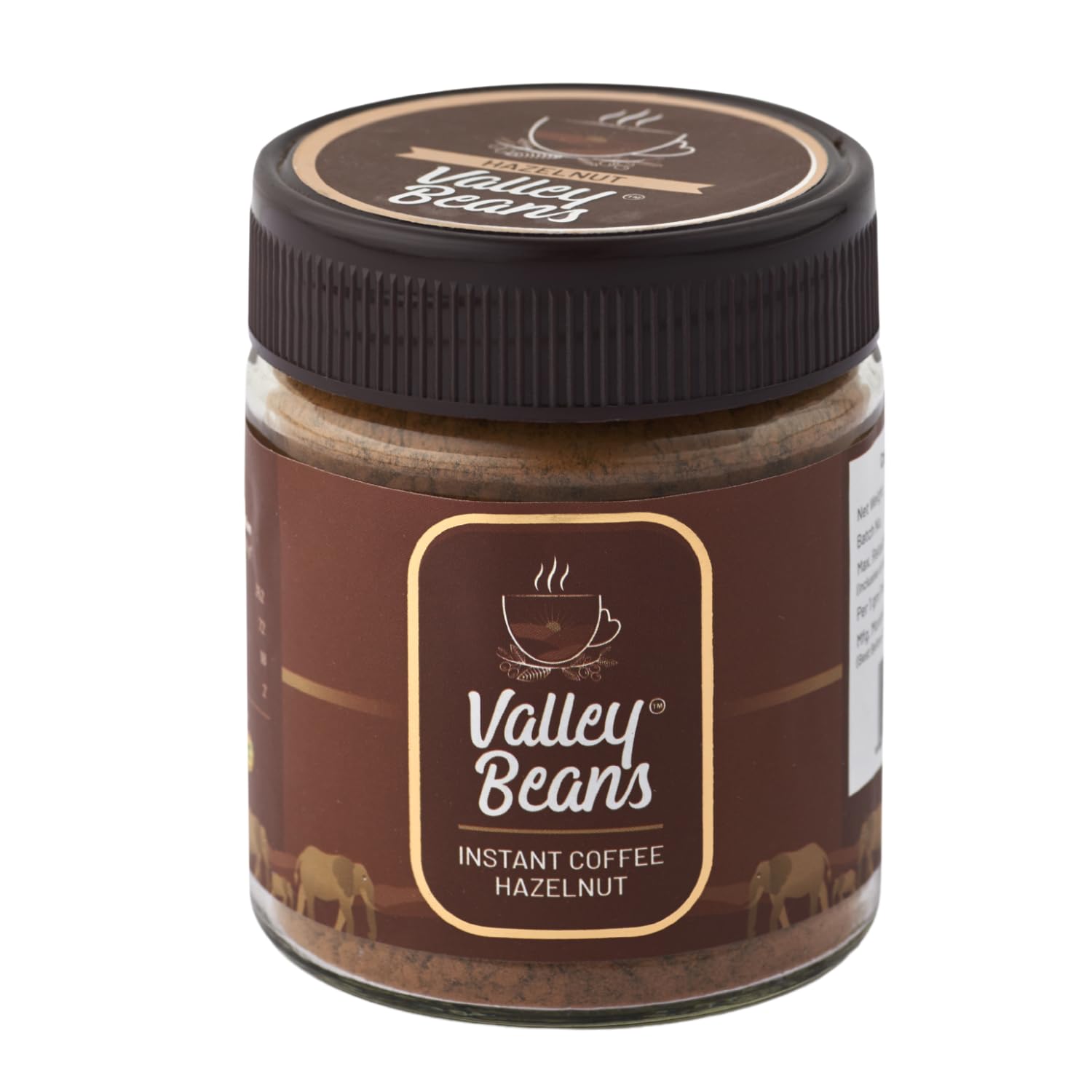 VALLEY BEANS COFFEE | Premium Freeze Dried Instant HAZELNUT Coffee | Pure With Hazelnut Infusion| Crafted with Premium Beans from Coorg | 50gm Jar