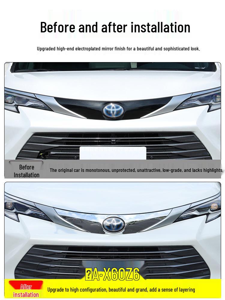 Dekorativní lišta znaku na kapotě pro Toyota Sienna 2021-2026