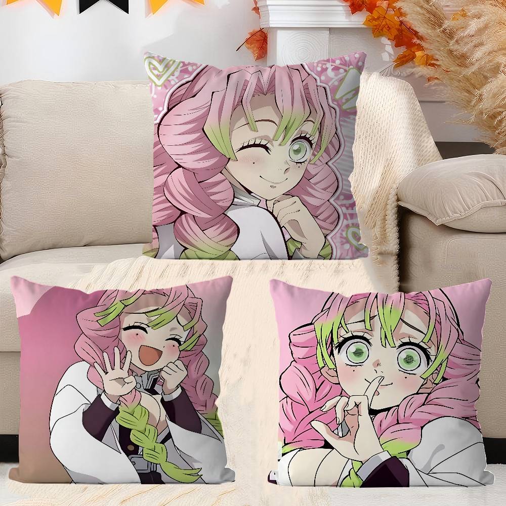 DemonSlayer KanrojiS Mitsuri Poszewka na poduszkę Calowe Wystrój Rustykalny Domowe Poszewki na poduszki Dekoracje Kanapy