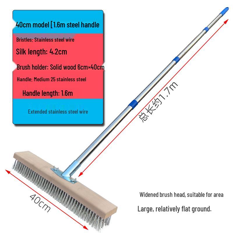 Stainless Steel Long-Handled Moss Removal Floor Brush