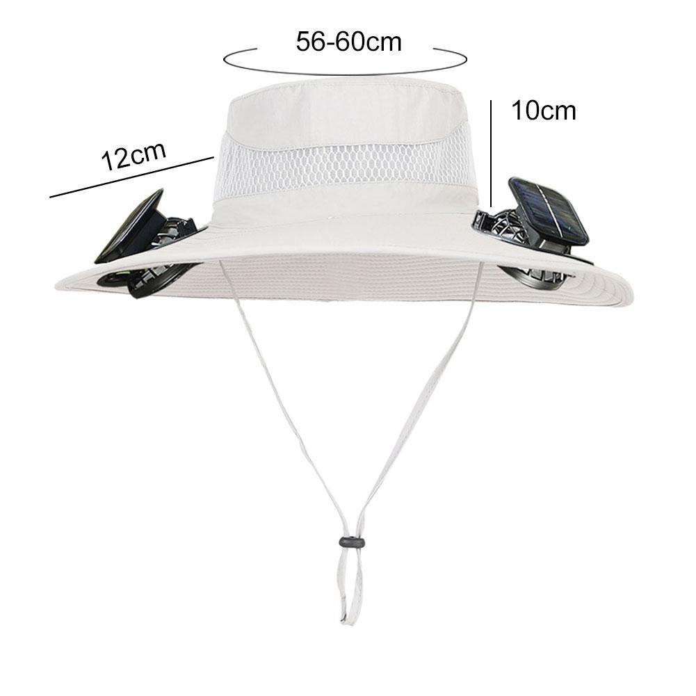 Solar Rechargeable Single/Dual Fan Fisherman Hat Outdoor Big Brim Sunscreen Quick Dry Fishing Hat Portable Mute Fan Caps for Man