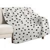 Preppy Spots Black and White Minimal Polka Dot Print Throw Blanket Anti Shedding Soft Fuzzy Blanket for Home