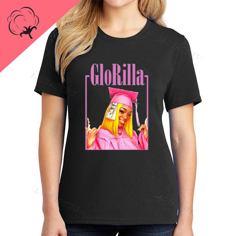Ropa De Mujer Rap Singer Glorilla Fans Tshirt Vintage Cotton Funny Graphic Tshirts Summer New Fashion Short Sleeve Harajuku Top