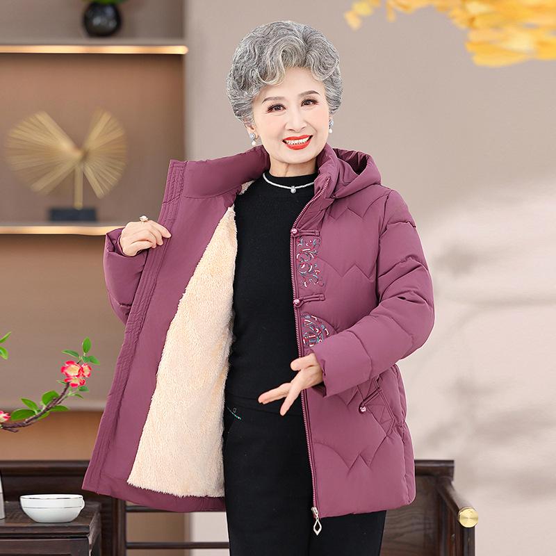 Cozy Chinese-Style Cotton Jacket for Middle-Aged & Elderly Women - Autumn/Winter Edition