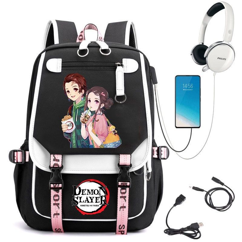 Demon Slayer Anime-Peripherie Rucksack stilvoller Anime-Themen-Schülerrucksack 0084