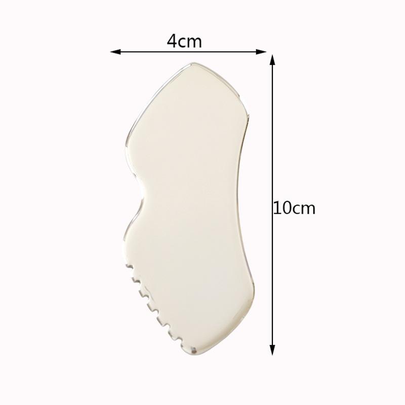 Stainless Steel Tools Gear Textured Facial Massage Scraper for Sarcoid Release and Contour Shape Design