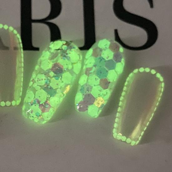 Yousheng 1 Box Luminous Nail Sequins Women Fluorescent Nail Glitter Flake Nails Art Decoration Manicure Accessories for Home Use