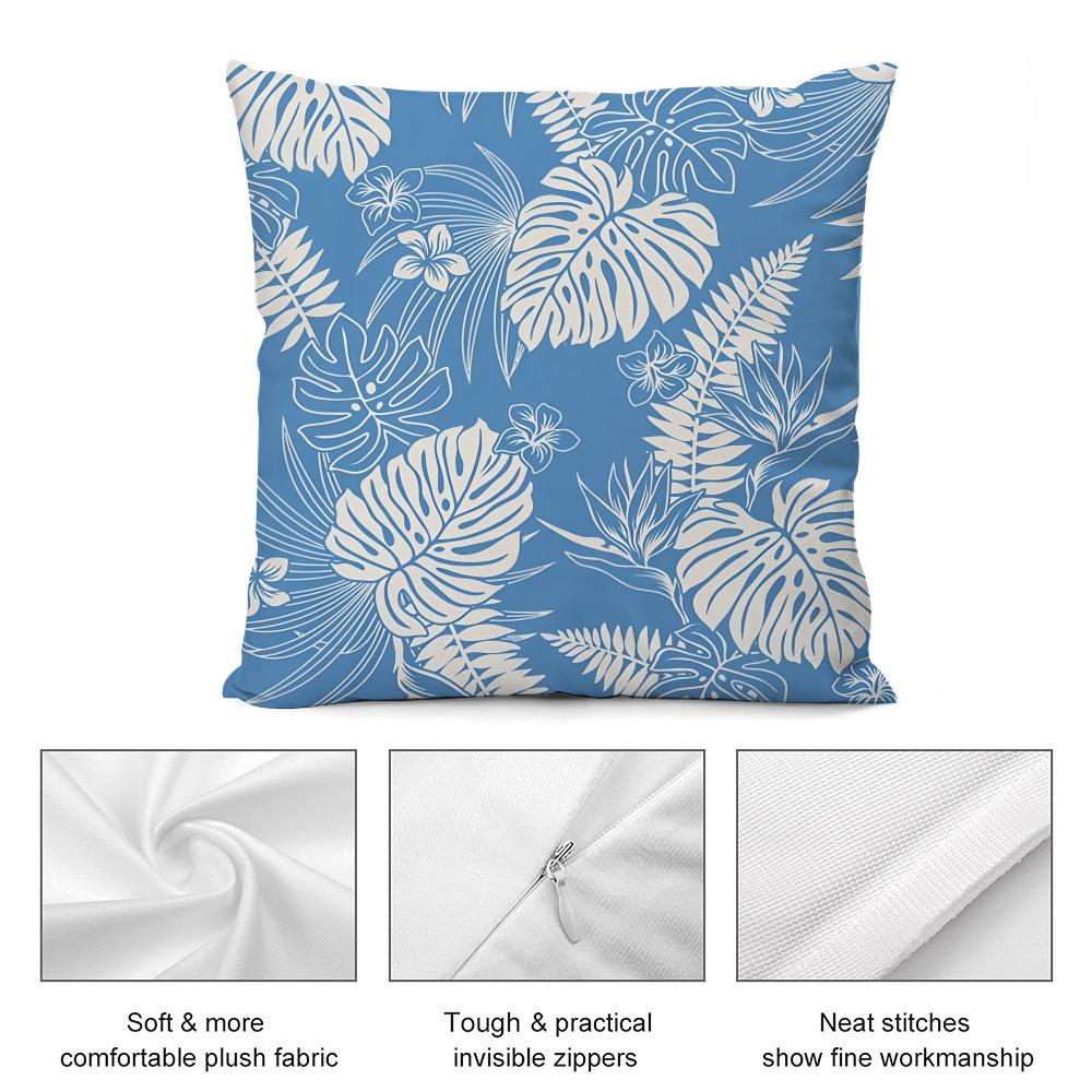 Monstera Pattern Cushion Cover Soft Plush Fabric DoubleSided Printed Cushion Covers for All Seasons Modern HomeDecor Gift