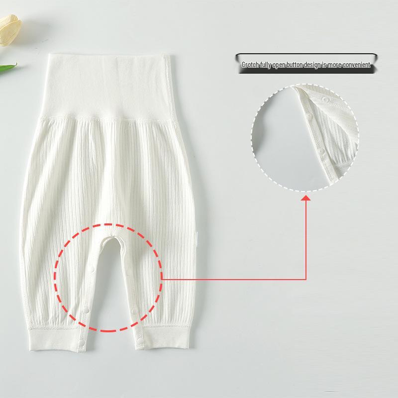 Newborn High-Waist Cotton Snap Pants - Baby Autumn Big Butt Style