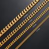 3.5mm/5mm/7mm/9mm Thickness Stainless Steel Cuban Curb Link Chain Necklace for Men Boys Silver Gold Black Color 14 To 30 Inches