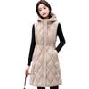 Gilet con cappuccio in piumino da donna di media lunghezza nuova giacca ispessita