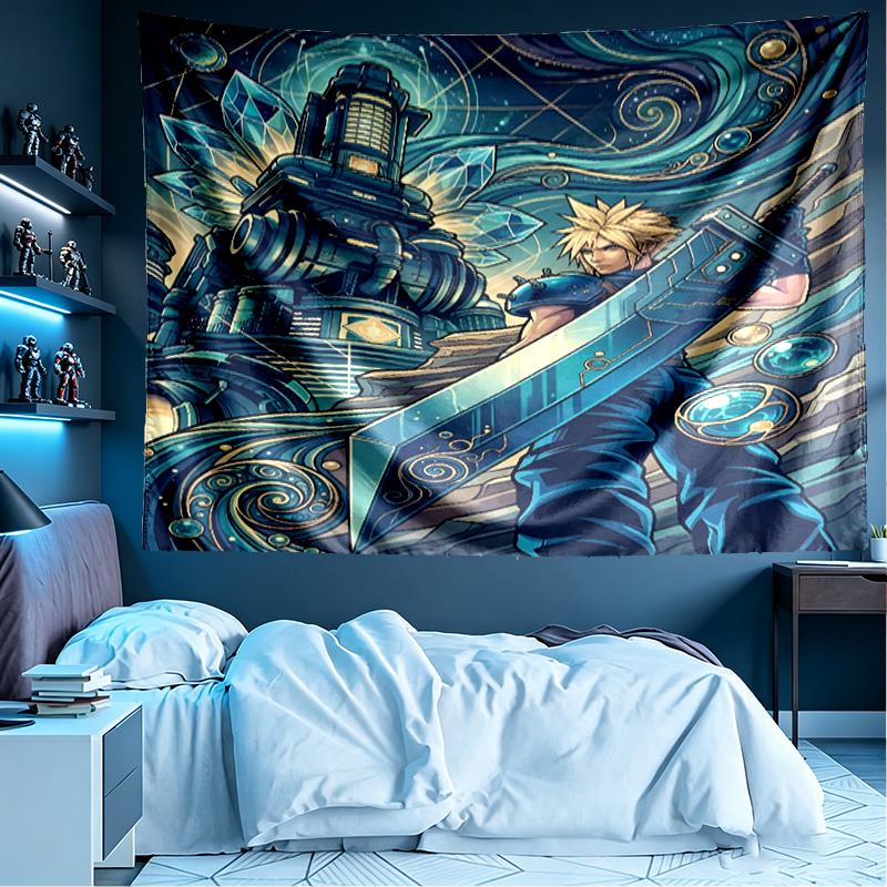 Final Fantasy Print Tapestry, Lightweight Wall Hanging, for Bedroom, Dorm, Living Room, Home Art Decor, Birthday Christmas Gift for Friends