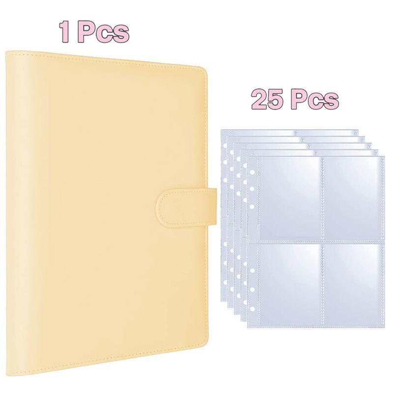 A5 Kpop Photocard Binder with 25 pages 4-Pocket Card Collector Album with 200 Card Slots PU Leather Cover Organizing Cards