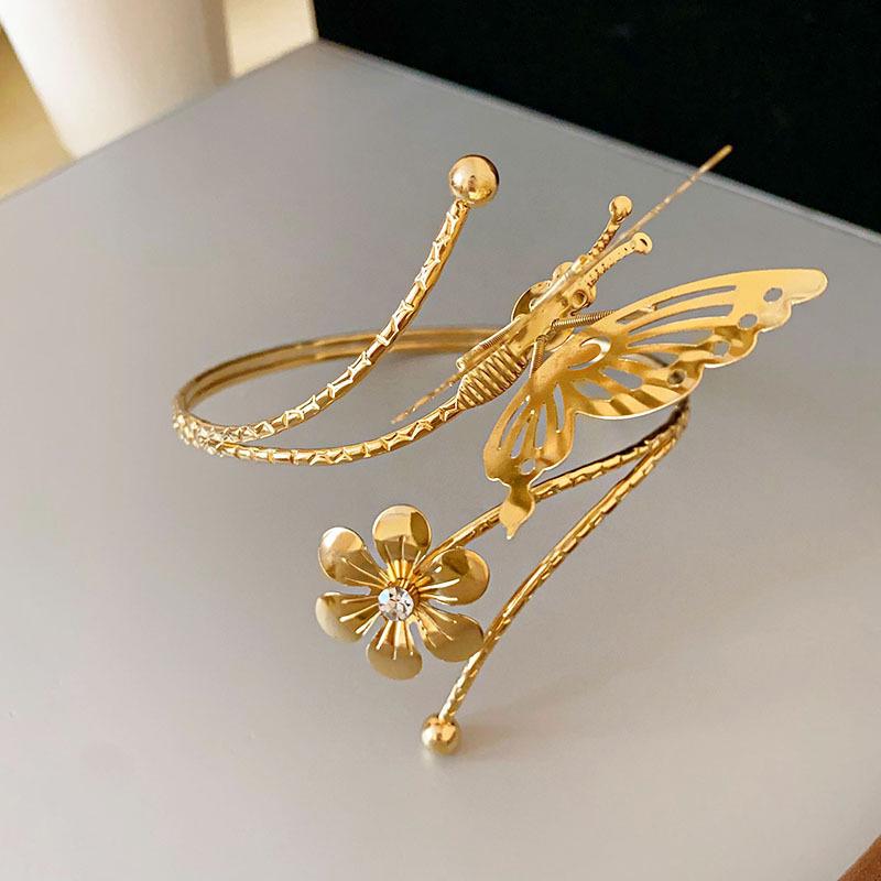 Trendy European & American Exaggerated Metal Hollow Armlet: Niche High-End Women's Jewelry