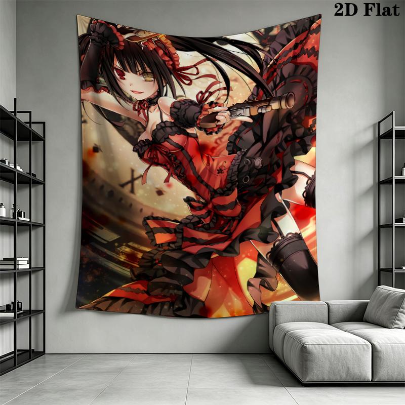 Kurumi Tokisaki Wall Tapestry Aesthetic Wall Hanging Printed Fabric Blanket Decorative Tapestries for Bedroom Living Room Home Decor