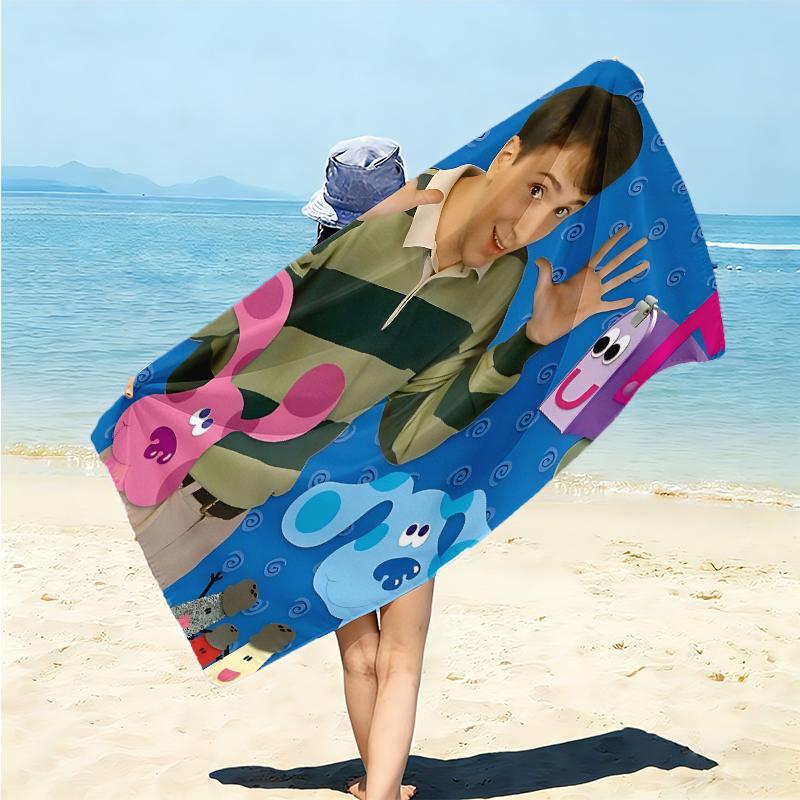 1Pc Blue'S Clues Adventure Beach Towel Microfiber Beach Towel Thin Absorbent For Beach Swimming Yoga Bath Sports 0917258
