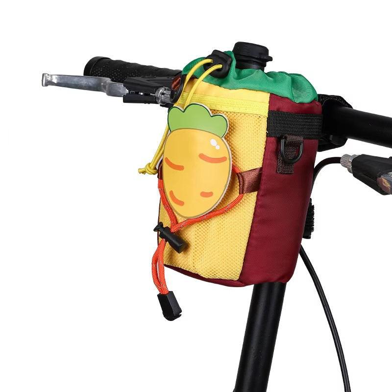 Cycling Front Bottle Pouch Bicycle Handlebar Bag Water Bottle Cage Drawstring Drink Cup Cage Cute bicycle bag