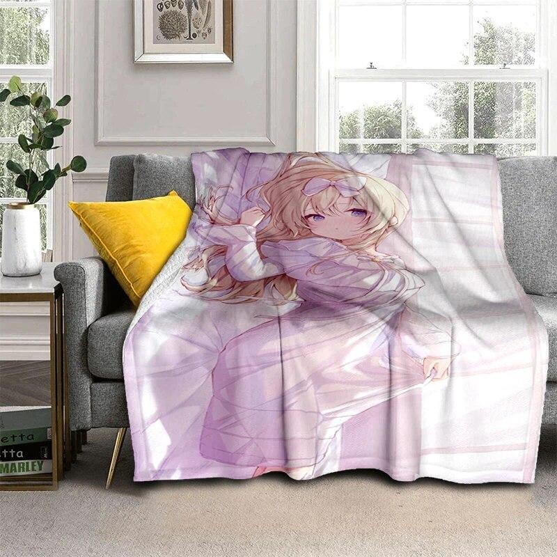 Hot Anime Sexy Girl Soft Plush Sofa Bed Throwing Cartoon Picnic Blankets Modern Flannel Blanket Gedruckt Bettdecke Geschenk Gift