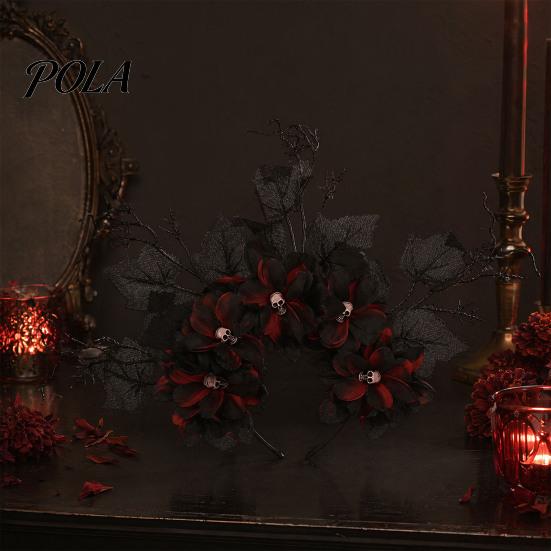 Layered Flower Hair Accessory Halloween Hoop, Flexible Base Headband with 3D Multi-Layered Floral Design, Headgear Handmade Fabric Flowers Day of The