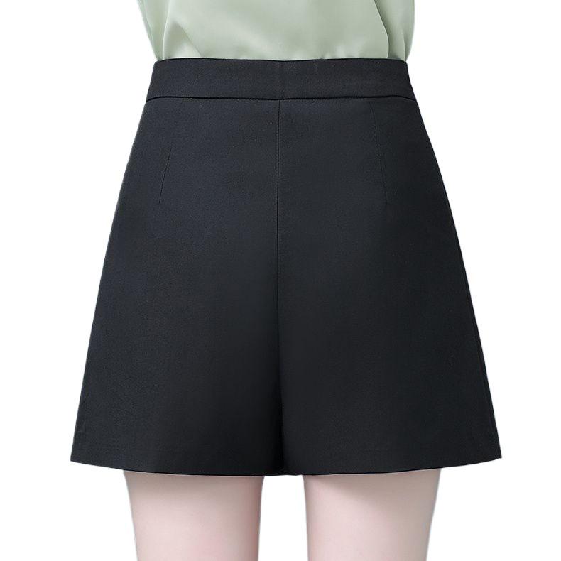 Women's High-Waisted A-Line Wide-Leg Suit Shorts - Summer Slimming Irregular Culottes