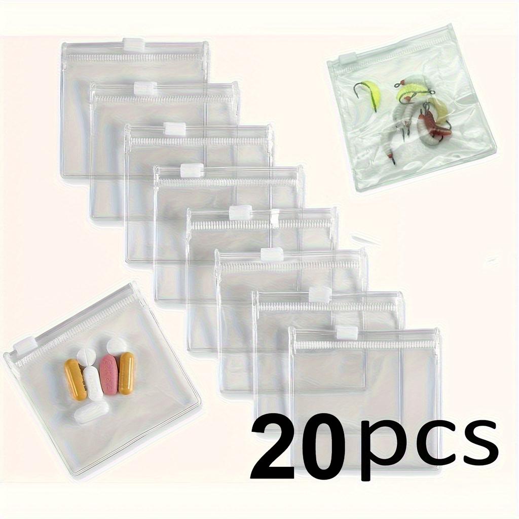 10/ 20pcs Reusable Medicine Bags, Zipper Medicine Bag Set, Bait Bag Jewelry Storage Bags Ziplock Medicine Storage