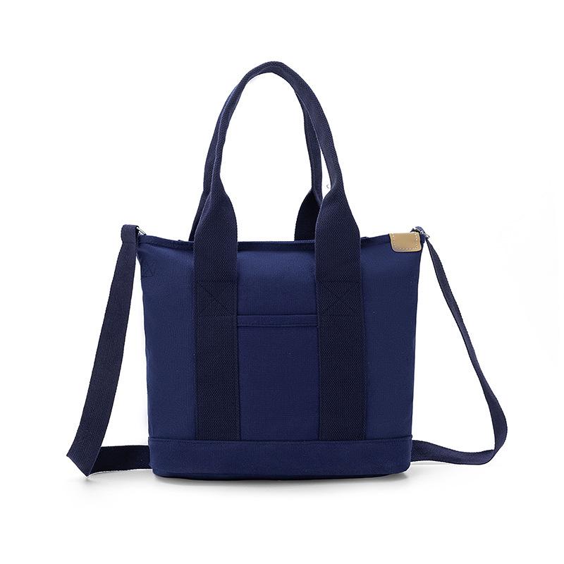 16oz Japanese-Korean Style Women's Tote: Single Shoulder, Crossbody, Large Capacity, Simple Canvas Handbag