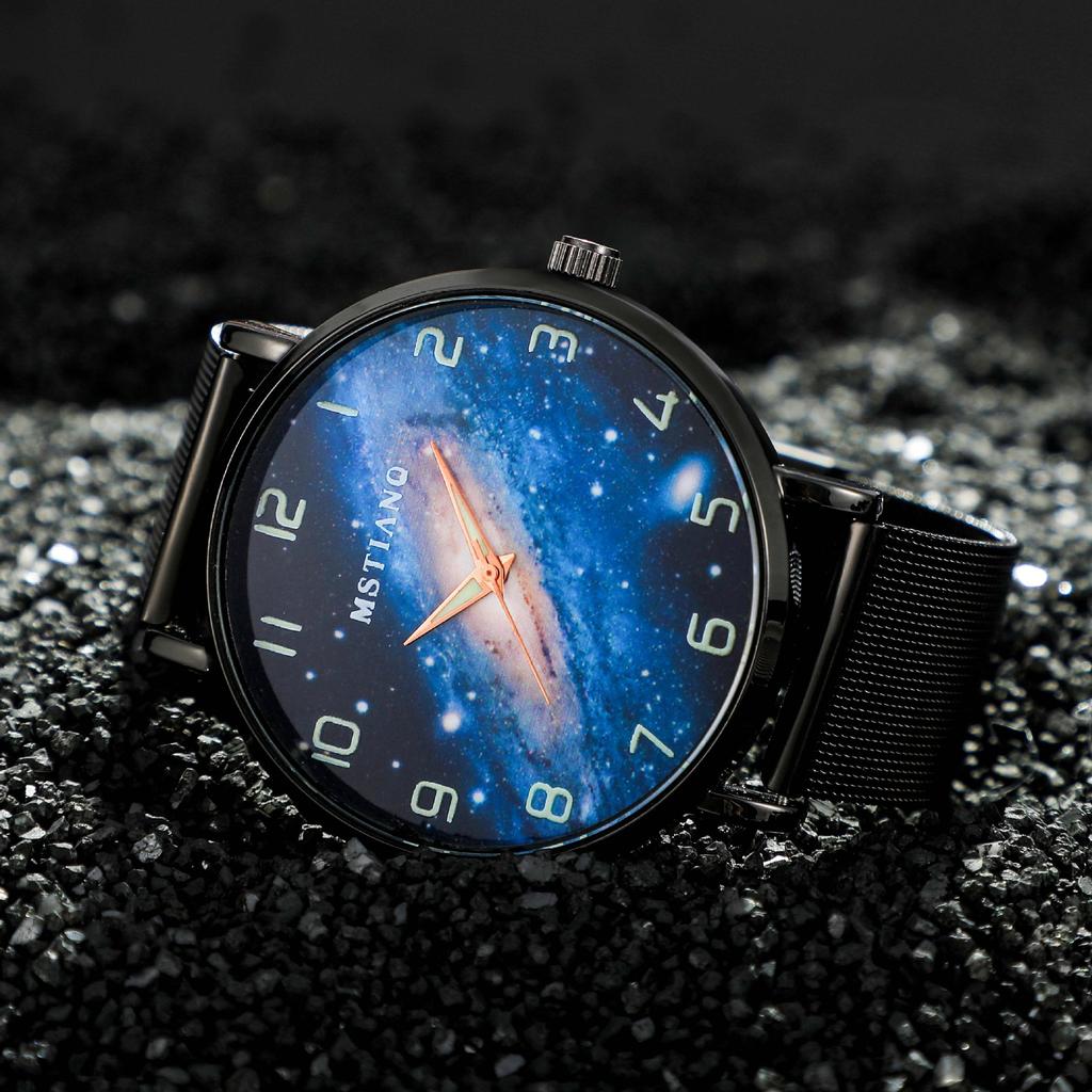 Sternenhimmel Leuchtende Herrenuhr Einfach und Ultradünn Nicht-Mechanische Schwarze Technologie Quarz Uhr Junge Teenager