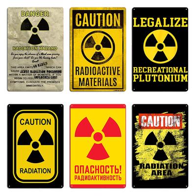 Radioactive Materials  Warning High Radiation Area RADIATION HAZARD PSA Metal Wall Decor Cinema Printing Tin Sign Poster