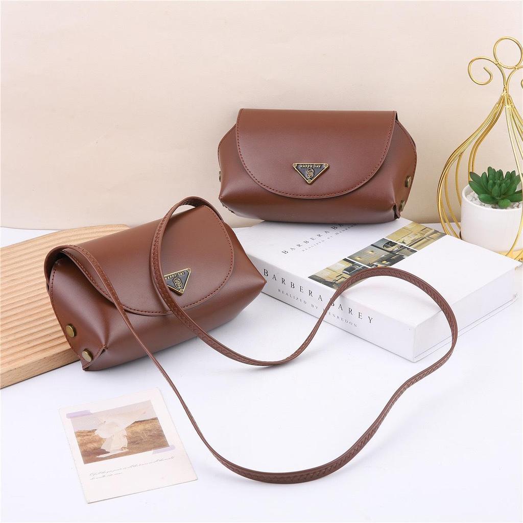 2025 Retro-Style Brown Faux Leather Underarm Shoulder Bag: Women's Small Crossbody & Phone Bag