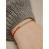 Red Rope S999 Female Minimalist Couple Anklet Lucky Beads
