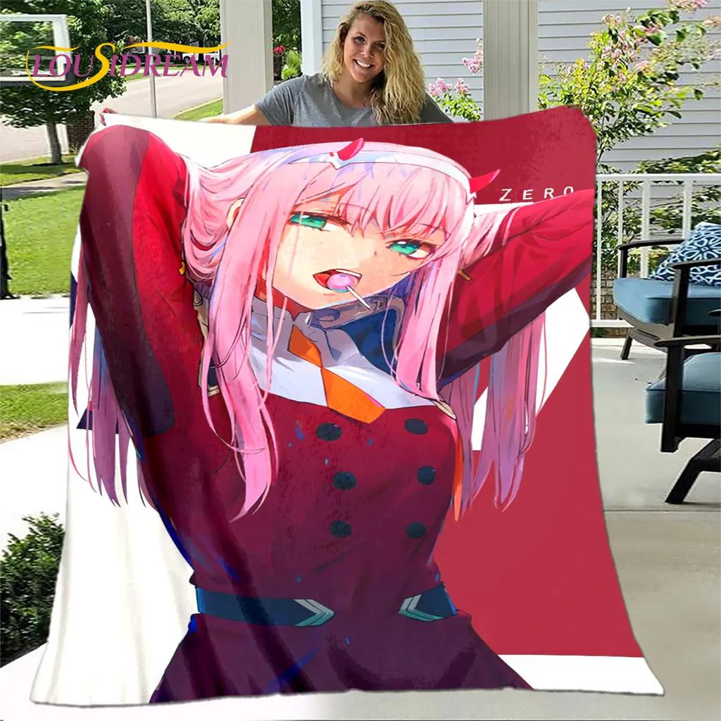 Zero Two DARLING In The FRANXX  Soft Plush Blanket,Flannel Blanket Throw Blanket for Living Room Bedroom Bed Sofa Picnic Cover