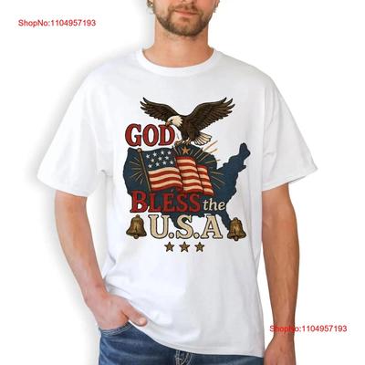 God Bless the USA Patriotic T Shirt Land of Free 4th July S 5XL Vintage Washed Streetwear Stylish Graphic Unisex Slightly Homme