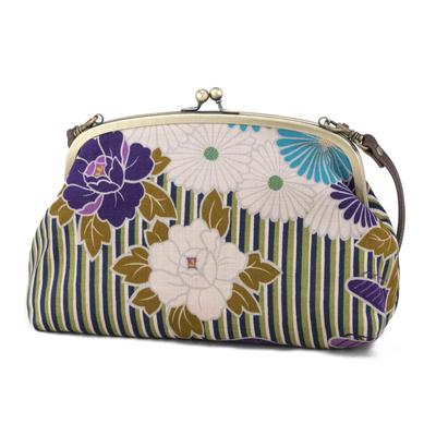 Handtasche, Umhängetasche, Clutch, Blumen-Crossbody, japanische Tasche, Kimono in Japan, Zeremonie zum Erwachsenwerden, Hochzeitskimono, Yukata [Noren] (2-Wege-Tasche/Retro -