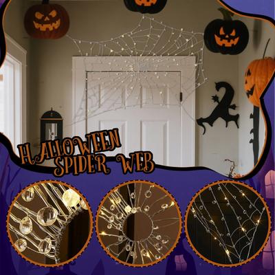 48in Halloween Crystal Web Lamp Indoor/Outdoor Decoration Props