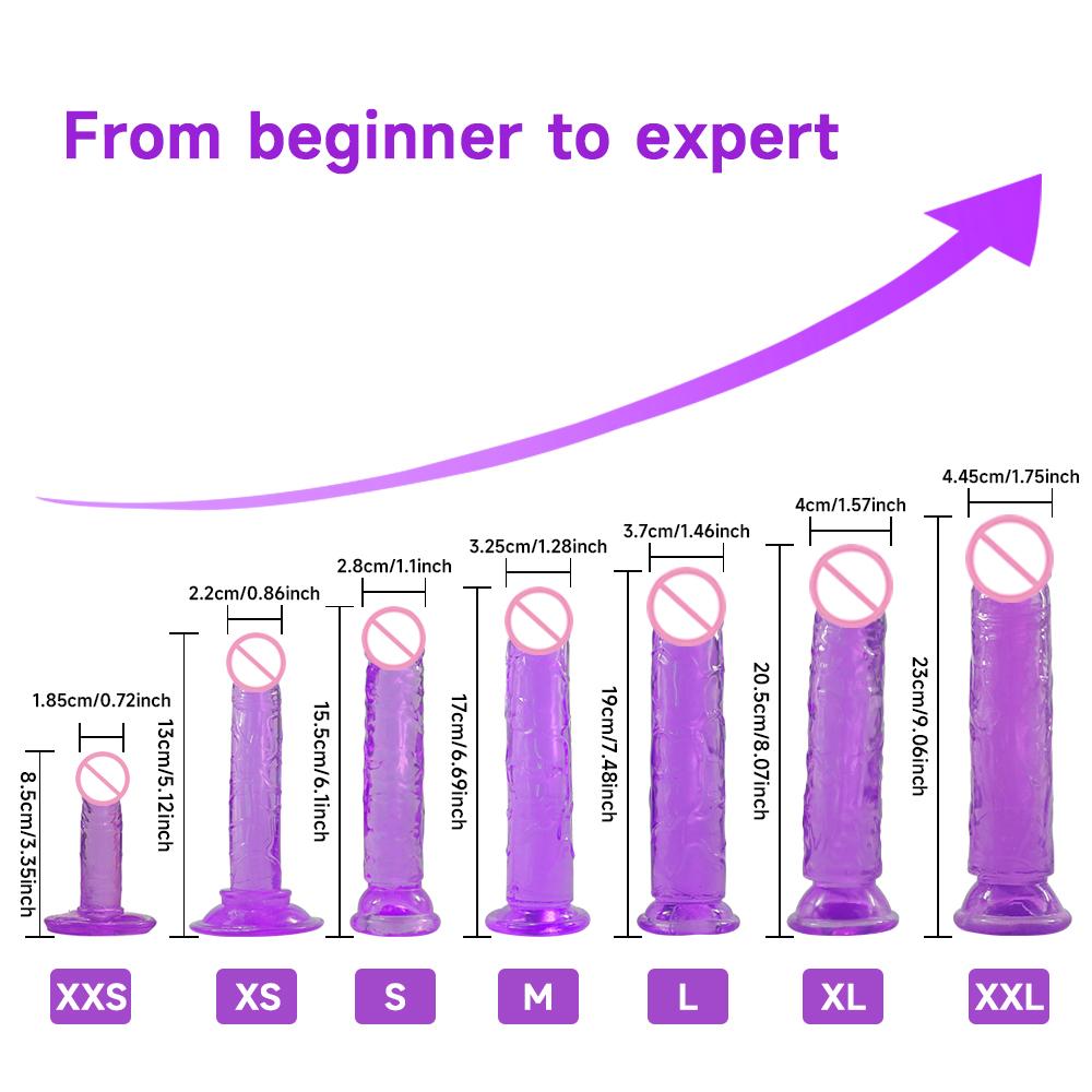 Jelly Dildos TPE Penis with Suction Cups G-Spot Anal Plugs, Female Masturbators, Sex Toys, Unisex Adult Sex Toys