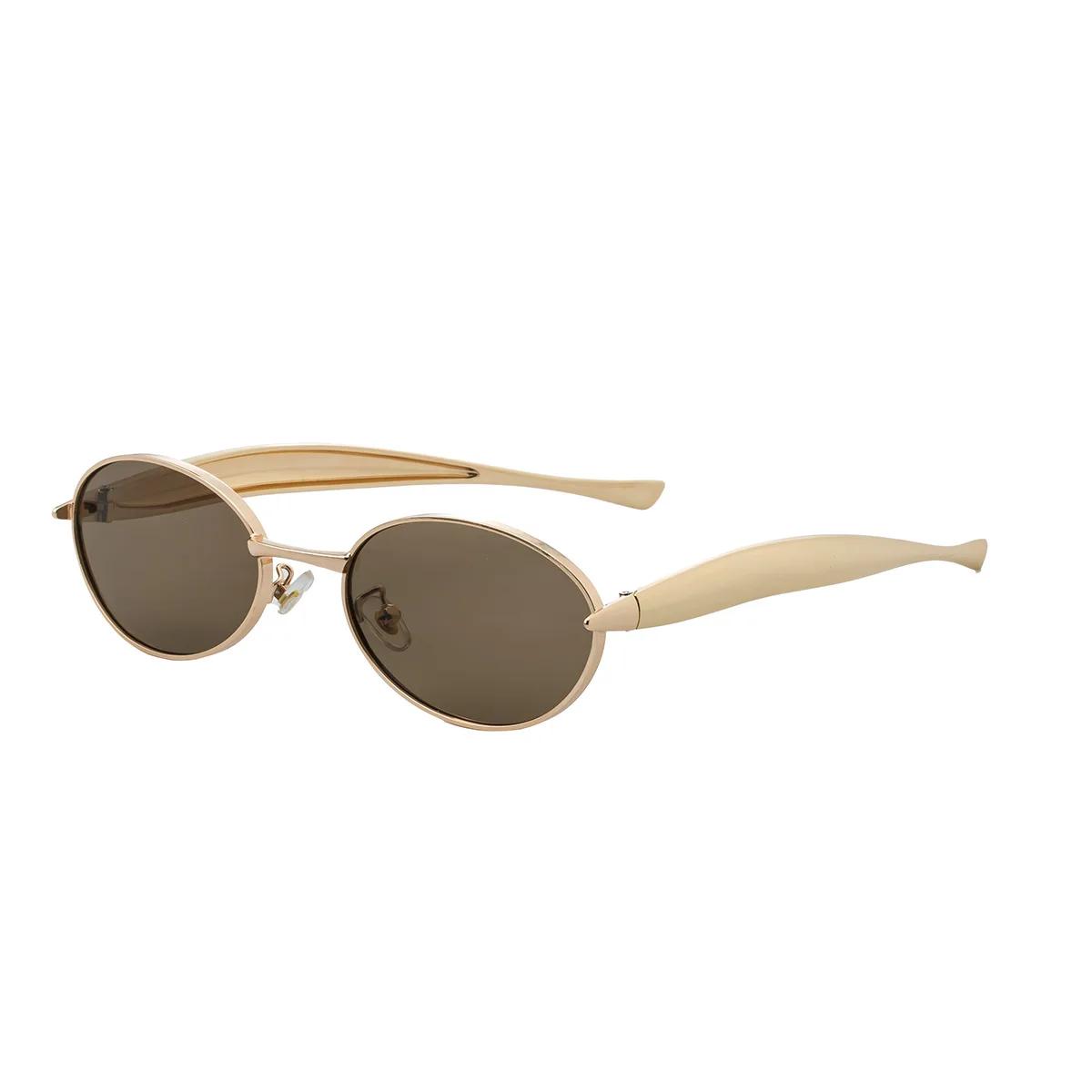 

Y2K Oval Small Frame Sunglasses Women For Men New Vintage Sun Glasses Luxury Brand Designer Punk Popular Metal Shades UV400