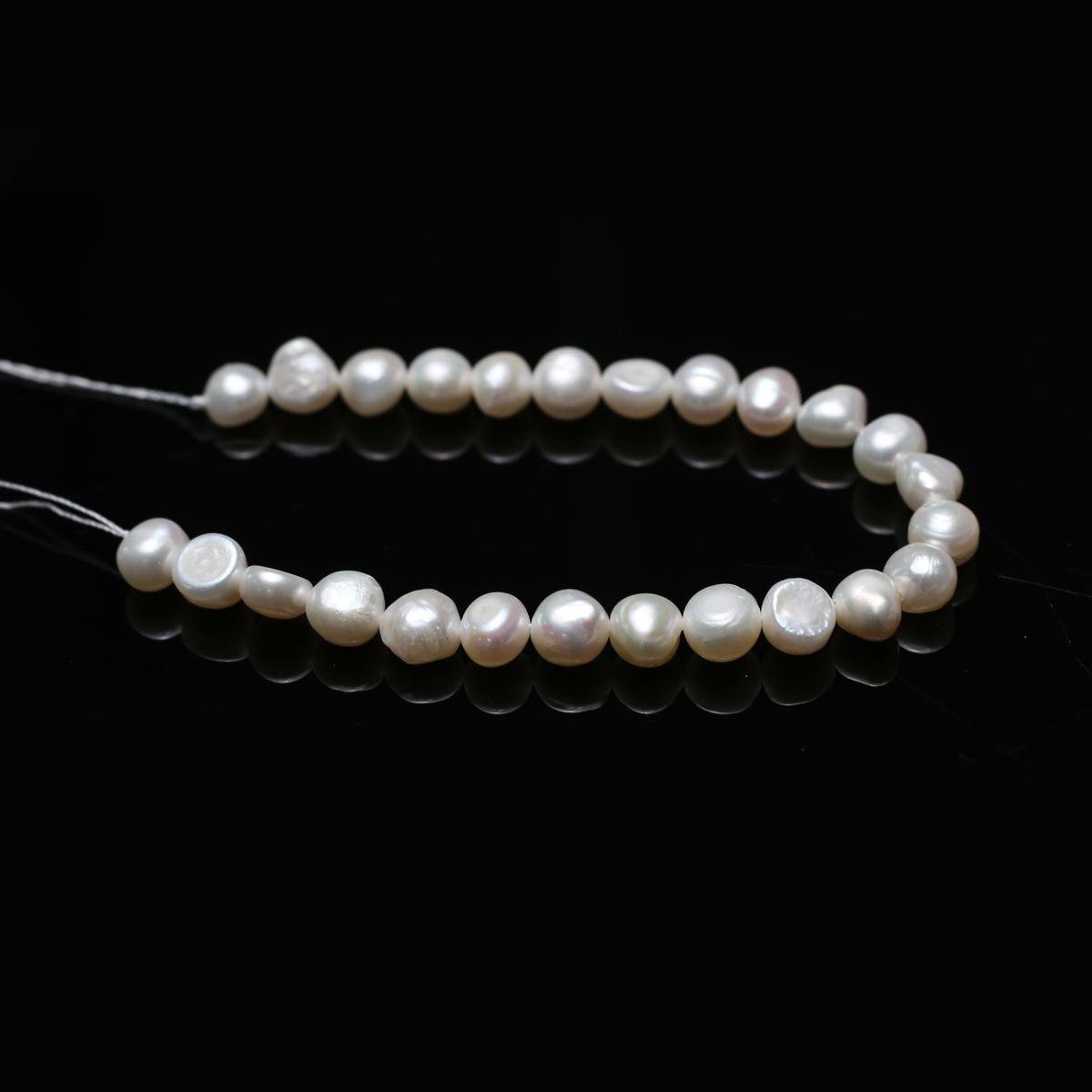 

1 нить, модные белые двухсторонние легкие искусственные жемчужные бусины для самостоятельного изготовления ожерелий, браслетов, подвесных декоративных аксессуаров, изготовления ювелирных изделий 18 см 1String-7-8mm/18cm белый