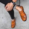 Men's Fashion Casual Shoes Genuine Leather Sandals Outdoor Flat Shoes Beach Sandals Breathable Loafers Plus Size 38-48