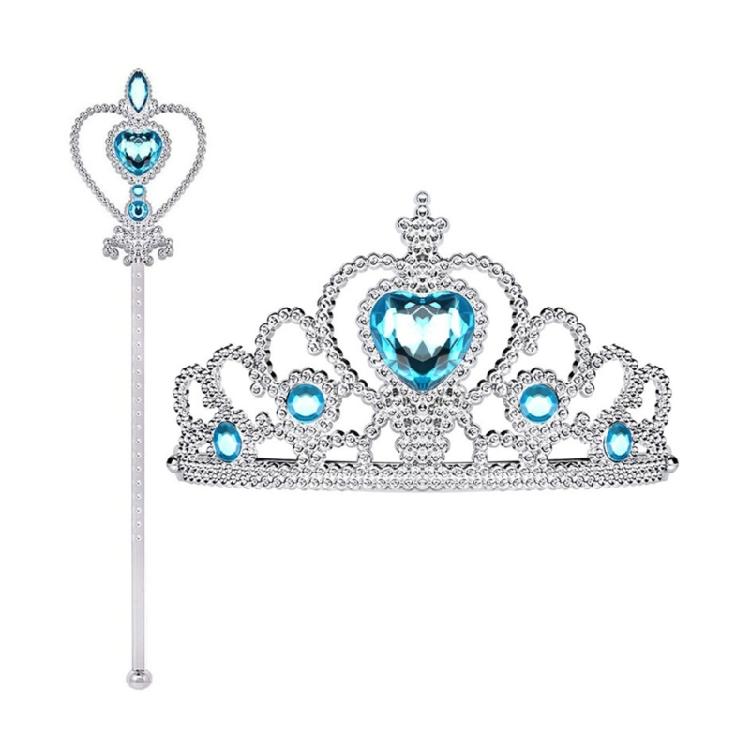 2Pcs Princess Costume Toy Princess Dress Up Accessories with Princess Crown Magics Wand for Halloween Birthday Party